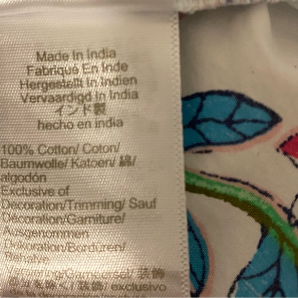 J. Crew Factory S Floral Top Boho Peasant Cotton Puff Sleeve Cottagecore 056 - Picture 8 of 8